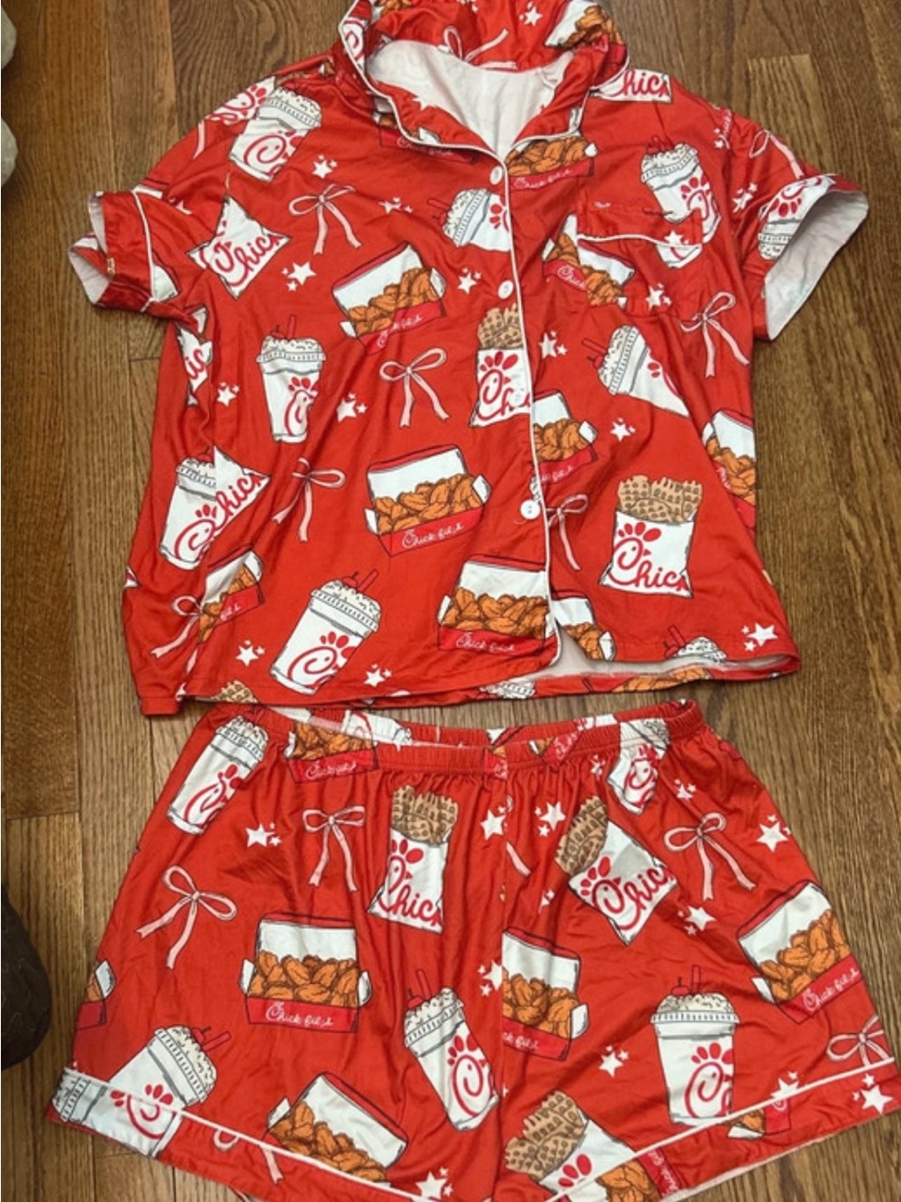 Chick-fil-A Red Short Sleeve Pajama Set for Women